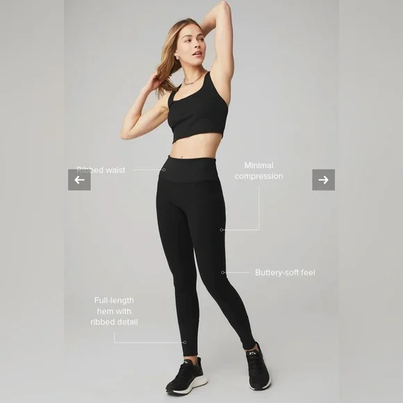 Alo Yoga High-Waist Alosoft Lounge Legging Ribbed V Waist! XXS
